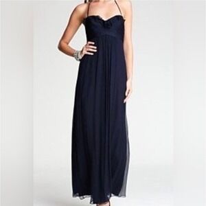 AMSALE 100% Silk Maxi Dress Size 4 Halter Neck ‎ Prom Bridesmaid